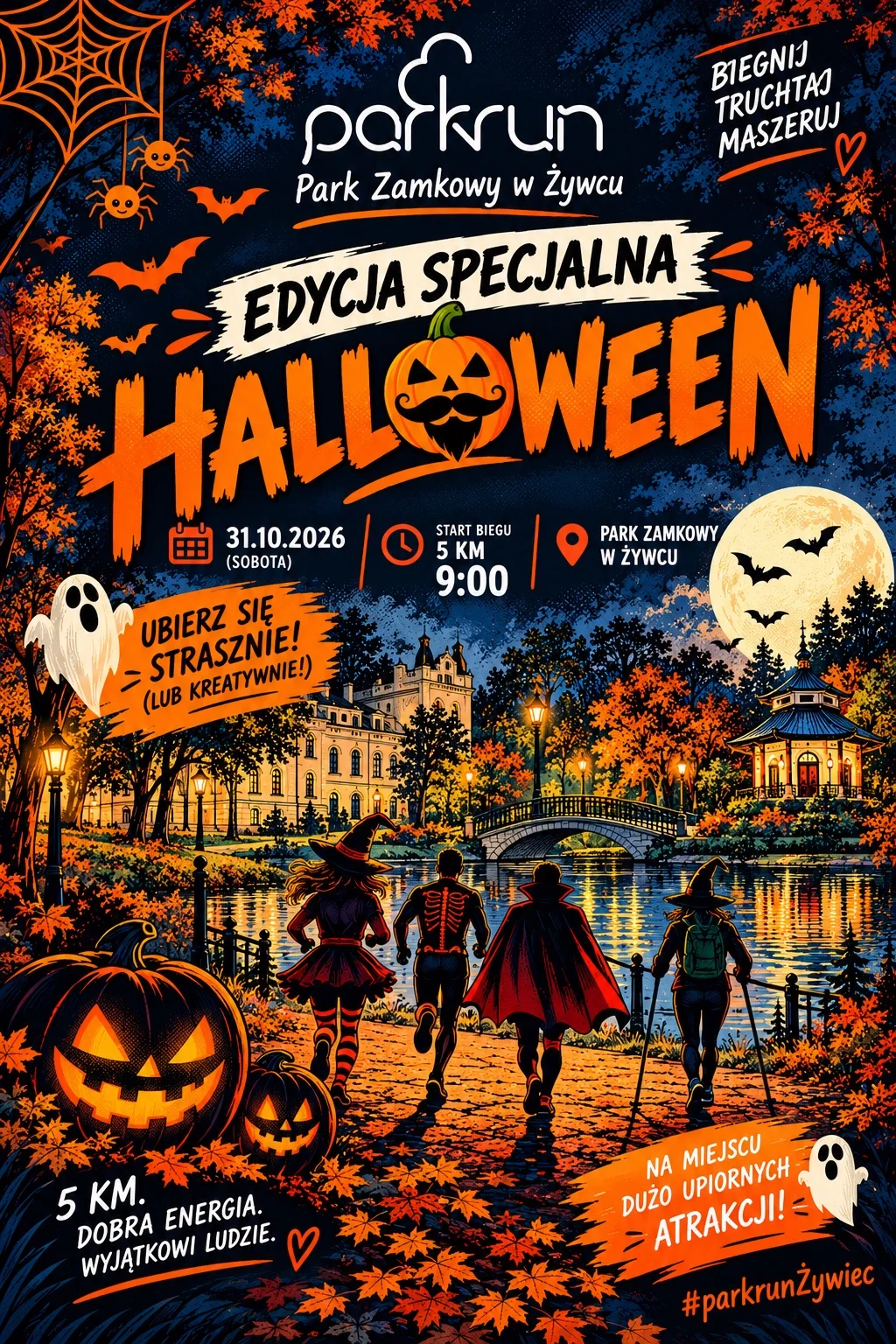 Grafika promocyjna wydarzenia #21 parkrun Park Zamkowy Żywiec: Halloween