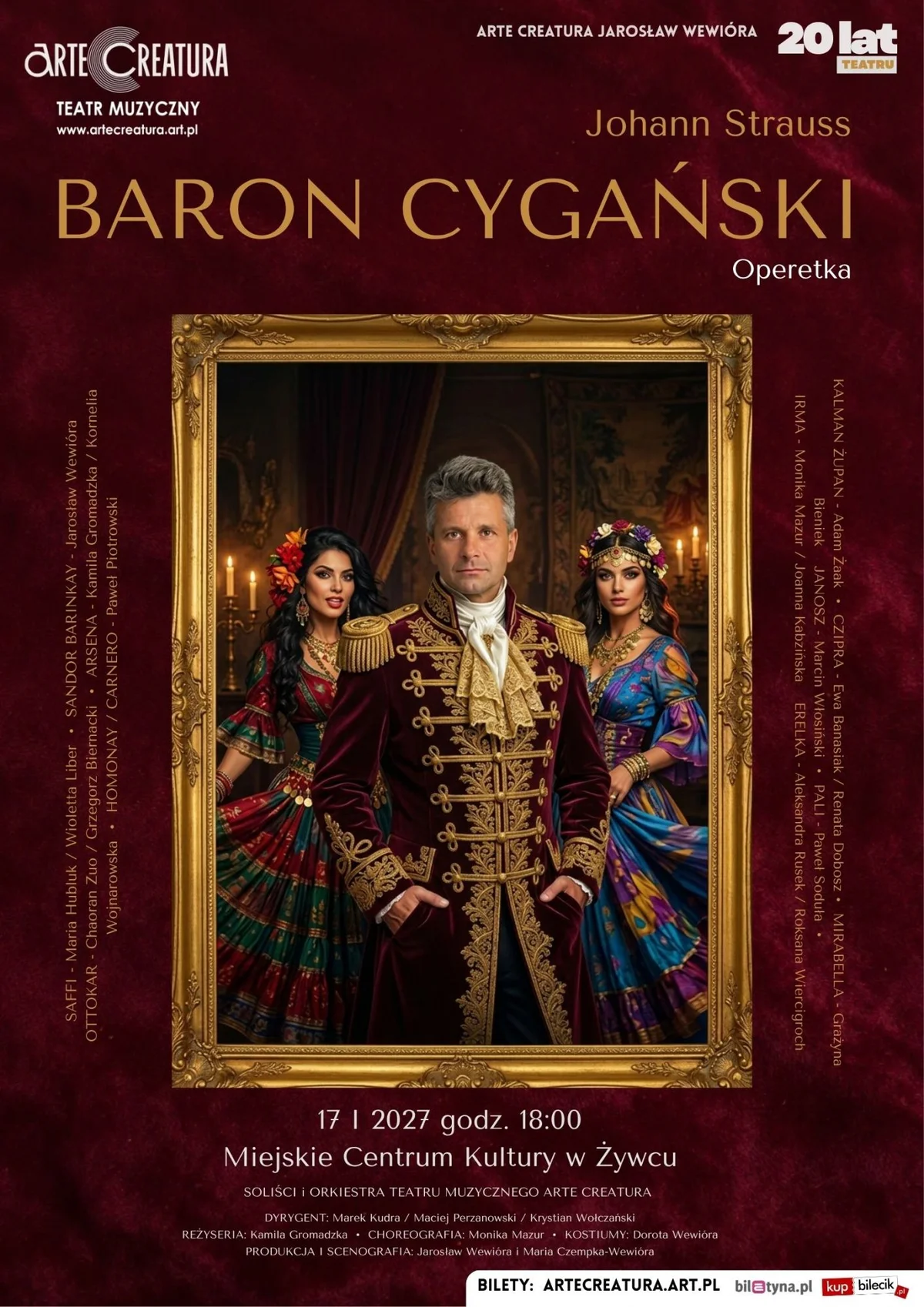 Grafika promocyjna wydarzenia „Baron cygański” – operetka Johanna Straussa