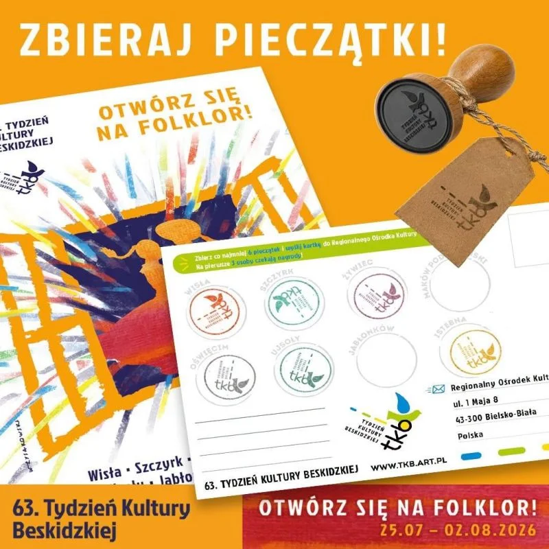Grafika promocyjna wydarzenia Odkrywaj beskidzkie estrady i zbieraj festiwalowe pieczątki