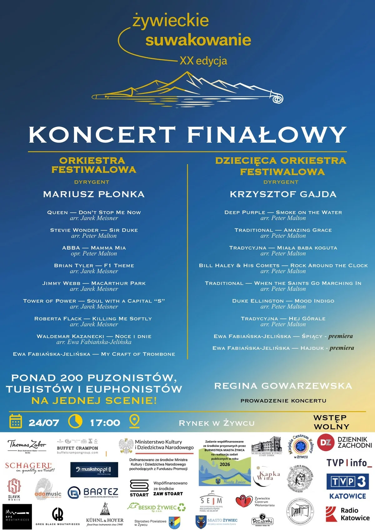 Grafika promocyjna wydarzenia Koncert Finałowy na Rynku w Żywcu