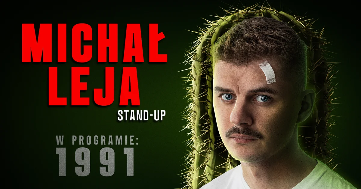 Grafika promocyjna wydarzenia Michał Leja prezentuje nowy program stand-up „1991” w Żywcu