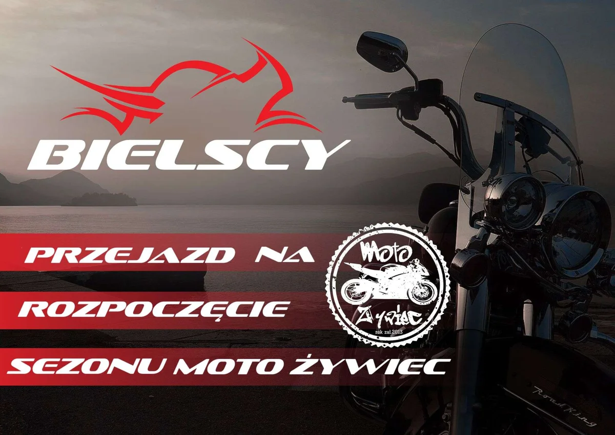 Grafika promocyjna wydarzenia Motocyklowy przejazd inaugurujący sezon 2025 w Bielsku-Białej