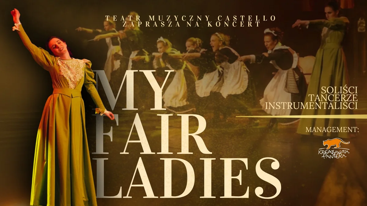 Grafika promocyjna wydarzenia MY FAIR LADIES w Żywcu