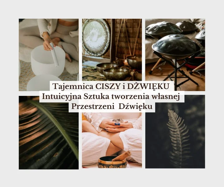 Grafika promocyjna wydarzenia Tajemnica CISZY i DŹWIĘKU — Sztuka tworzenia własnej Przestrzeni Dźwięku