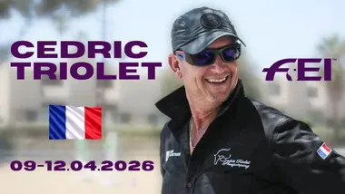 Grafika promocyjna wydarzenia CEDRIC TRIOLET — szkolenie jeździeckie w KJK Romico Żywiec