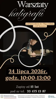 Grafika promocyjna wydarzenia Odkryj piękno pisma podczas letnich warsztatów w Żywcu
