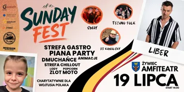 Grafika promocyjna wydarzenia Sunday Fest Żywiec z Liberem – charytatywny koncert dla Wojtusia Polaka