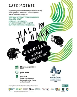 Grafika promocyjna wydarzenia Wernisaż wystawy pokonkursowej „Halo, tu hala”