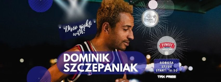 Grafika promocyjna wydarzenia Wieczór z muzyką Dominika Szczepaniaka w BASEN Beach Bar