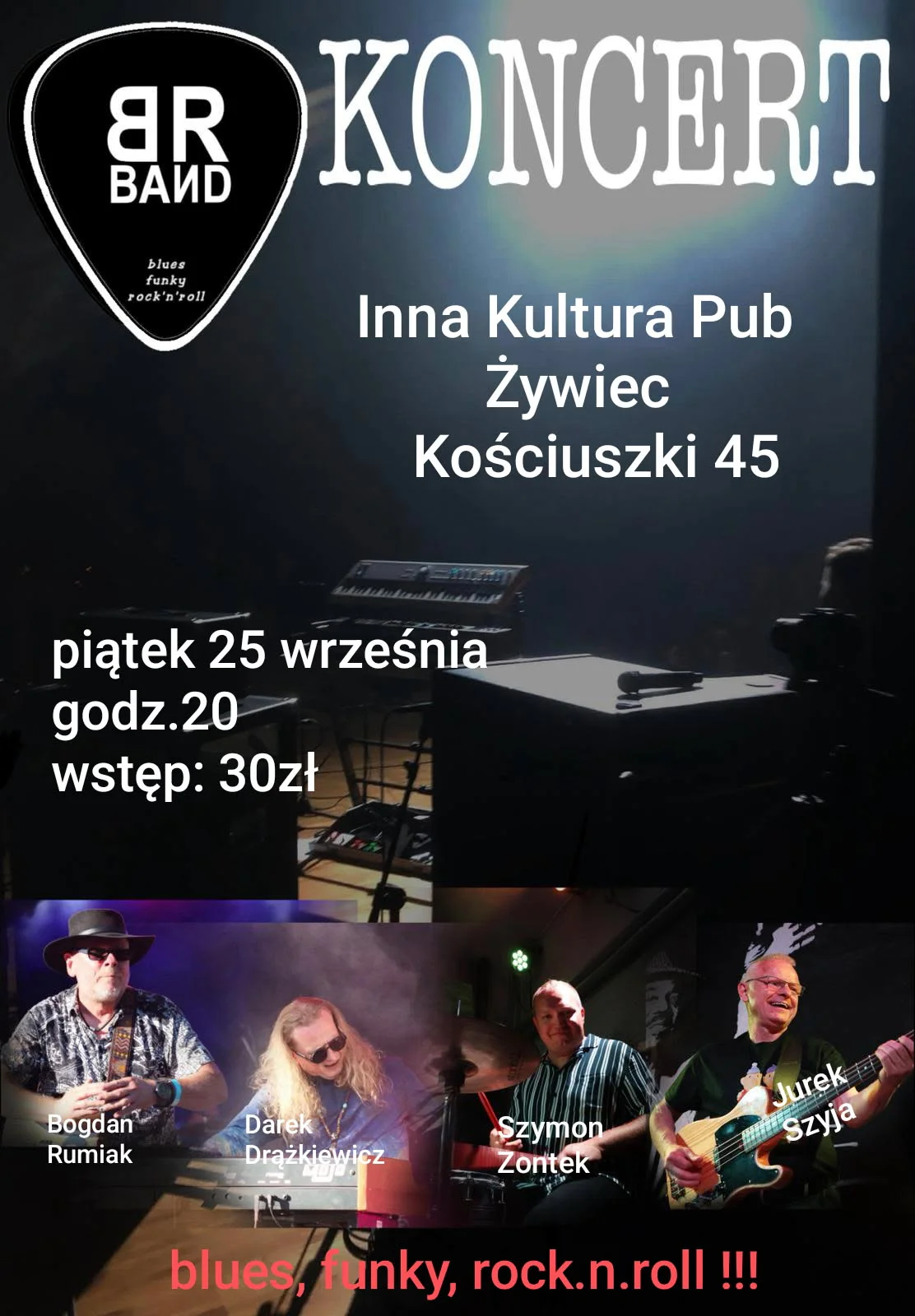 Grafika promocyjna wydarzenia Wieczór z muzyką na żywo w Żywcu