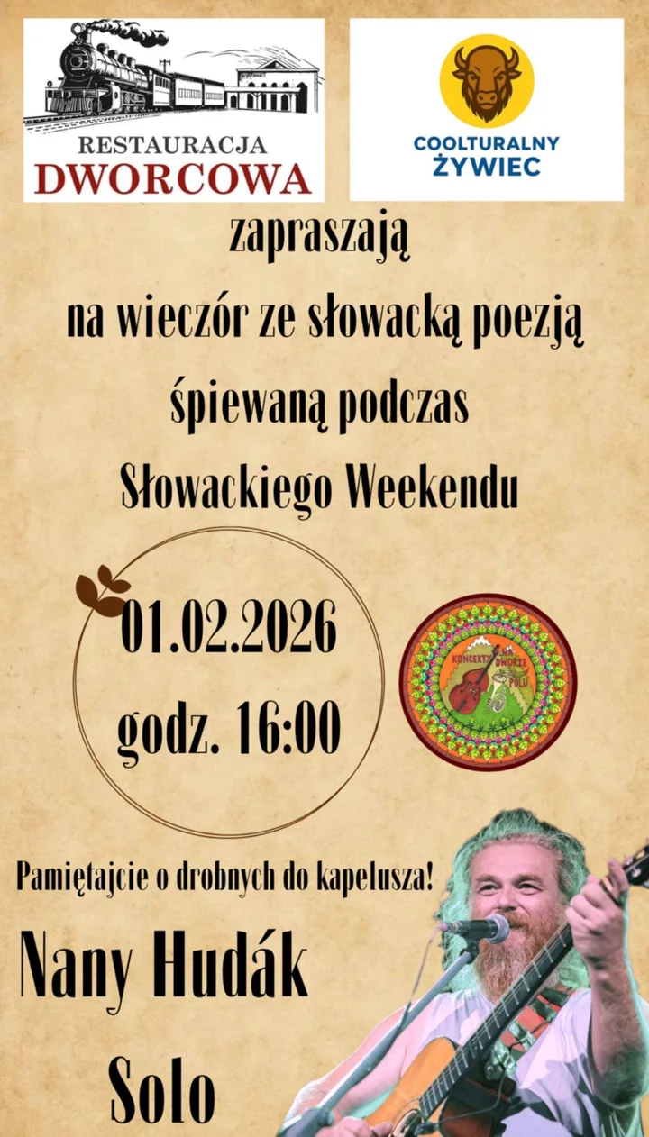 Grafika promocyjna wydarzenia Wieczór ze Słowacką poezją śpiewaną — SOLO Nany Hudák