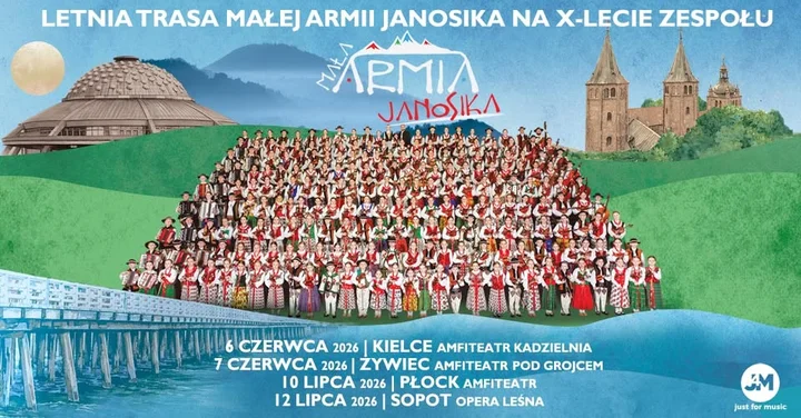 Grafika promocyjna wydarzenia Mała Armia Janosika — X‑lecie w Żywcu (Amfiteatr pod Grojcem)