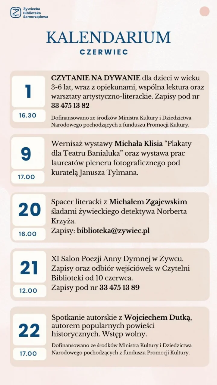 W Żywcu rusza czerwcowy plan na książki, spotkania i zielony oddech