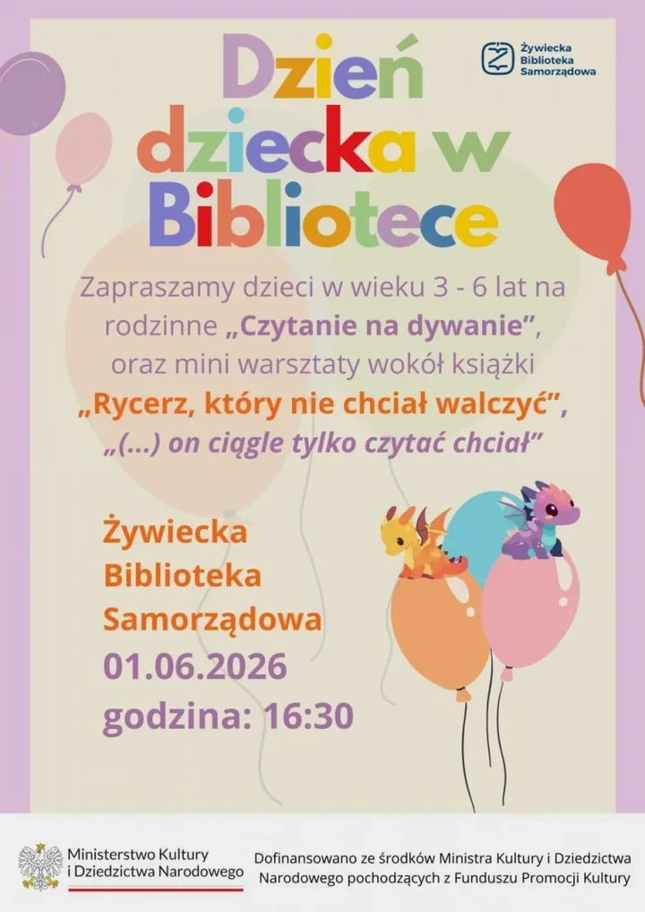 Dzień Dziecka w Żywcu będzie miał książkowy rytm