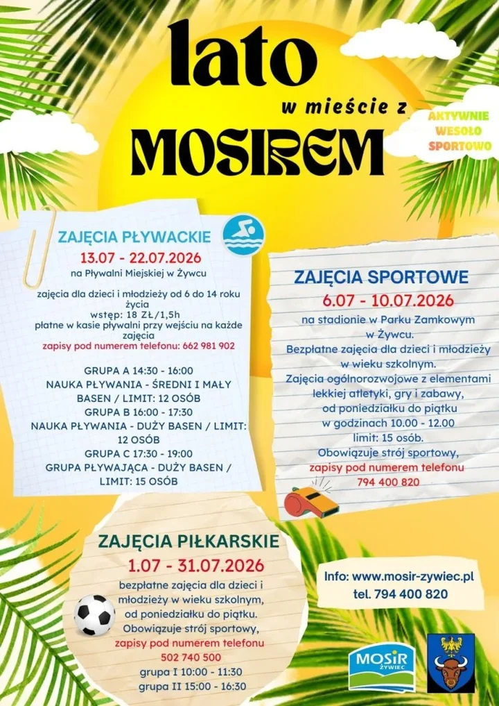 MOSiR szykuje lato pełne ruchu. W Żywcu ruszą treningi i rodzinne festyny