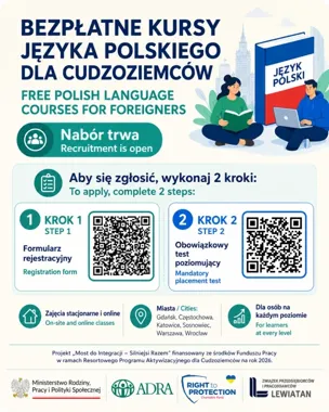 Polski za darmo dla cudzoziemców. Są kursy także online