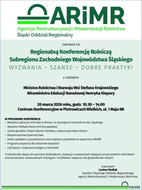 ARiMR organizuje konferencję o wyzwaniach i dobrych praktykach w rolnictwie