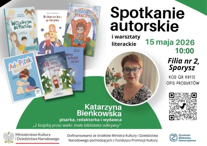 Literacki poranek w sporyskiej bibliotece. Dzieci spotkają znaną autorkę