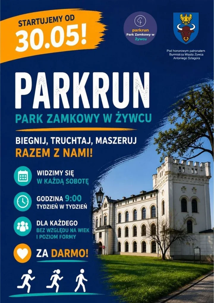 Park Zamkowy z nowym sobotnim rytuałem. Do Żywca wchodzi parkrun