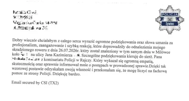 Po służbie rozpoznał skradziony rower. Trzy godziny później był odzyskany