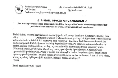 Włamanie do domku pod Koszarawą. Policjanci z Jeleśni docenieni