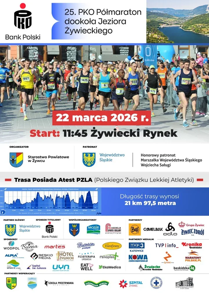 Półmaraton dookoła Jeziora Żywieckiego spowoduje ograniczenia ruchu
